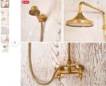Unlacquered Brass Rustic Shower System - Farmhouse Outdoor And Indoor Shower