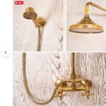 Unlacquered Brass Rustic Shower System - Farmhouse Outdoor And Indoor Shower