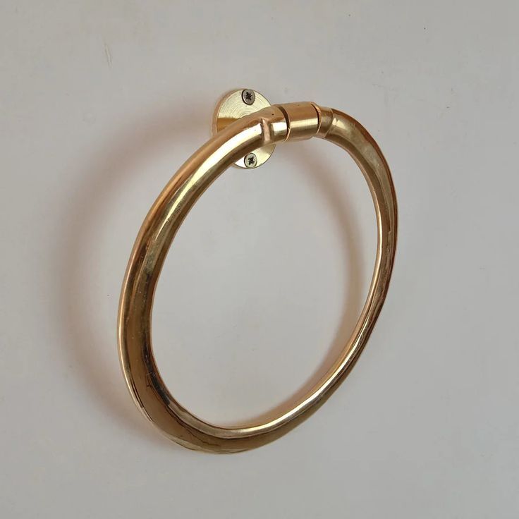 Unlacquered Brass Towel Holder for Modern Bathrooms
