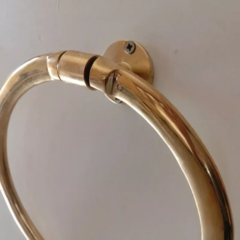 Unlacquered Brass Towel Holder for Stylish Bathrooms