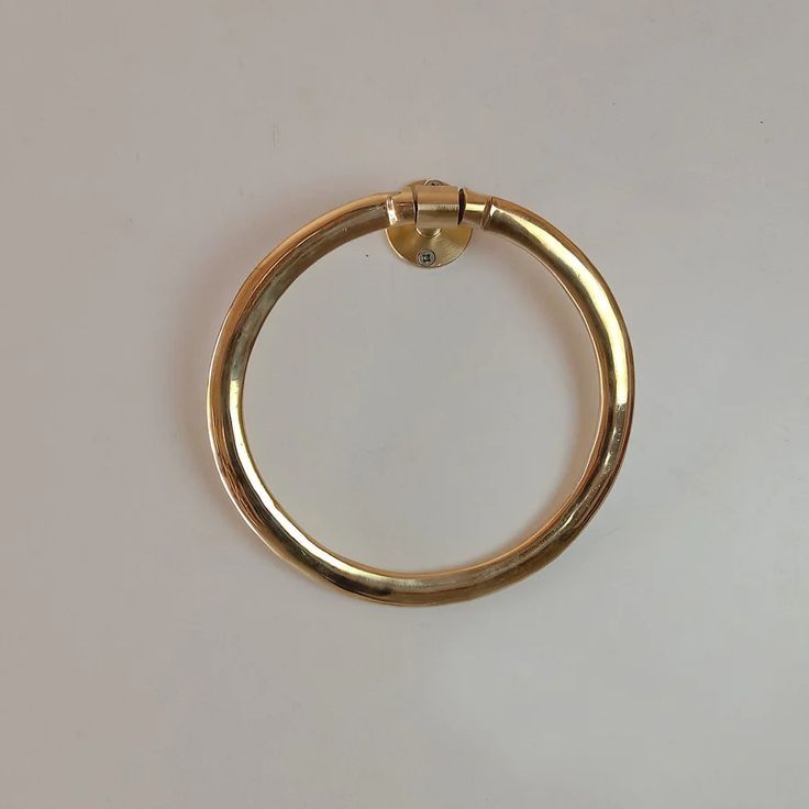 Unlacquered Brass Towel Holder: