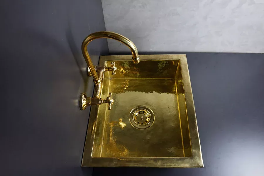Unlacquered Brass Undermount Kitchen Sink