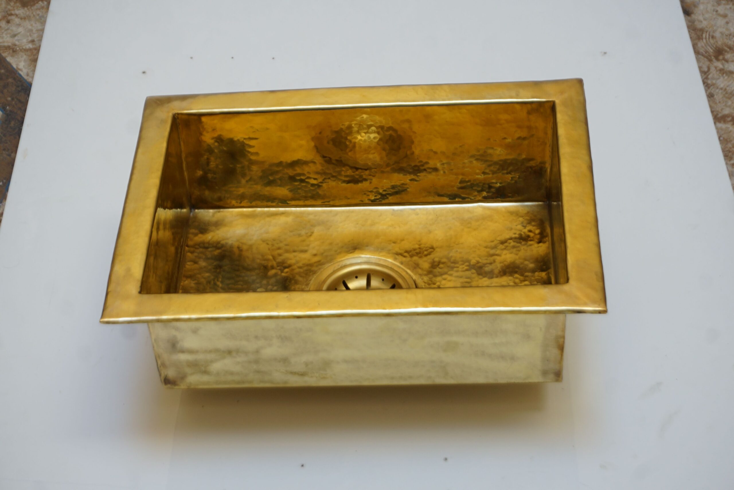 Unlaquered Brass Undermount Farmhouse Kitchen Sink