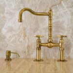 "Vintage Elegance: Solid Brass Kitchen Faucet with Sprayer in Different Finishes