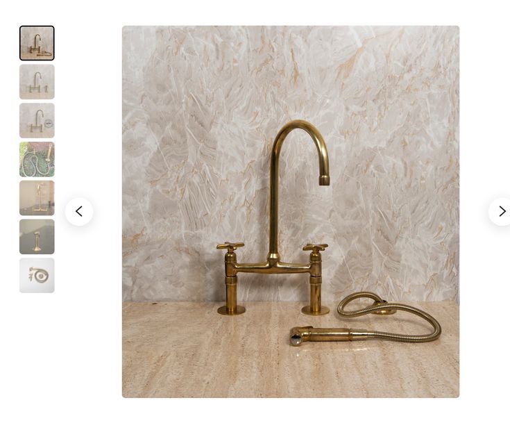 antique brass kitchen faucet with sprayer