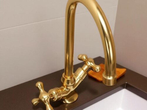 Handmade Unlacquered Brass Vanity Faucet: Antique Style Single Hole Mixer