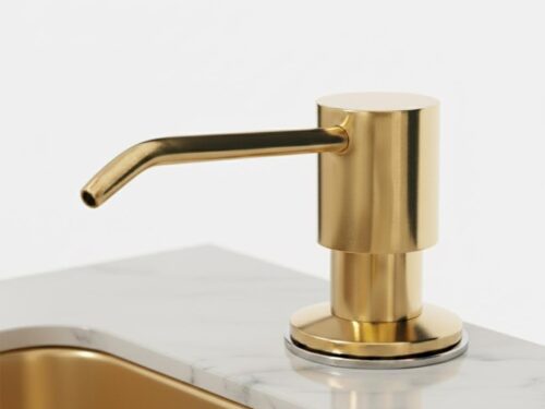 Unlacquered Solid Brass Soap Dispenser: Countertop or In-Sink Pump